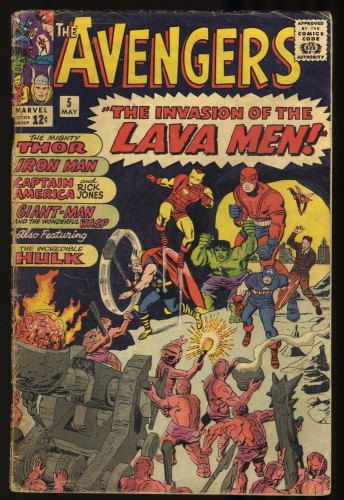 Cover Scan: Avengers #5 GD+ 2.5 Hulk and Lava Men Appearance! Jack Kirby! Stan Lee! - Item ID #313121