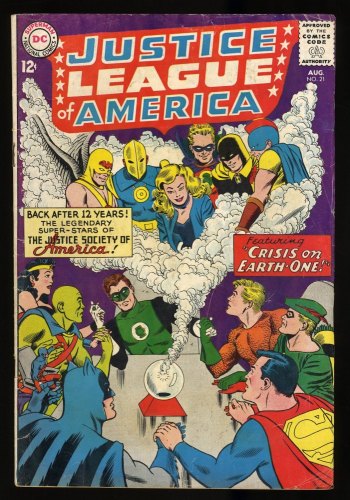 Cover Scan: Justice League Of America #21 VG- 3.5 1st Silver Age Hourman Dr. Fate! - Item ID #313252