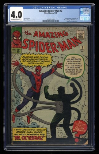 Cover Scan: Amazing Spider-Man (1963) #3 CGC VG 4.0 1st Appearance Doctor Octopus! - Item ID #313834