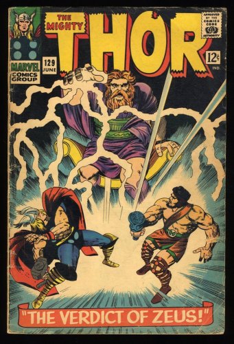 Cover Scan: Thor #129 VG- 3.5 1st Appearance Ares! Kirby/Colletta Cover!  - Item ID #313985