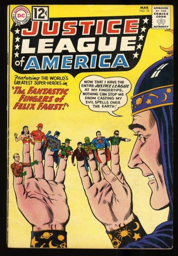 Cover Scan: Justice League Of America #10 GD/VG 3.0 1st Appearance Felix Faust! - Item ID #315581