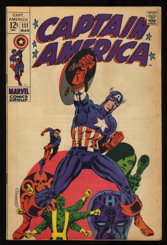 Cover Scan: Captain America #111 FN 6.0 Classic Jim Steranko Cover! Madame Hydra! - Item ID #316113