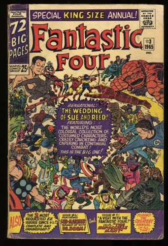 Cover Scan: Fantastic Four Annual #3 VG+ 4.5 Wedding of Sue + Reed Kirby! - Item ID #316132