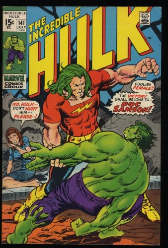 Cover Scan: Incredible Hulk (1962) #141 FN/VF 7.0 1st Appearance Doc Samson!!  Trimpe Cover - Item ID #316229