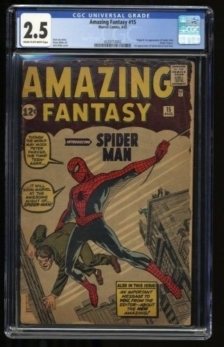 Cover Scan: Amazing Fantasy #15 CGC GD+ 2.5 1st Appearance Spider-Man Kirby Cover! - Item ID #316825