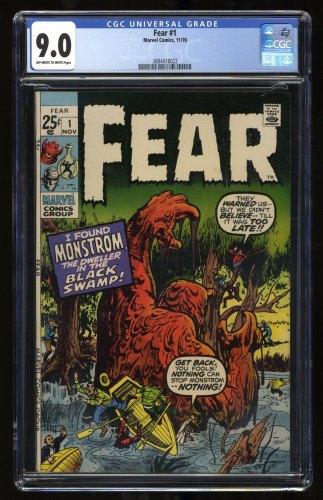 Cover Scan: Fear (1970) #1 CGC VF/NM 9.0 Off White to White Marvel Monster Cover! - Item ID #317991
