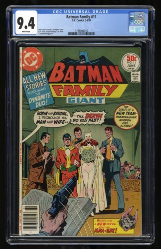Cover Scan: Batman Family #11 CGC NM 9.4 White Pages Robin Batgirl Wedding! - Item ID #317997