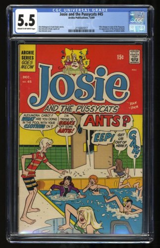 Cover Scan: Josie and the Pussycats #45 CGC FN- 5.5 Dan DeCarlo Cover 1st Pussycats Band! - Item ID #318058