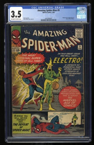 Cover Scan: Amazing Spider-Man #9 CGC VG- 3.5 1st Full Appearance of Electro! - Item ID #318066