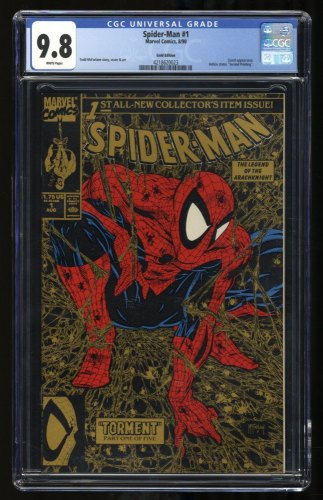 Cover Scan: Spider-Man (1990) #1 CGC NM/M 9.8 White Pages Gold Variant - Item ID #318151