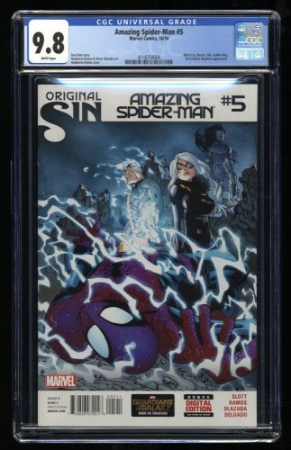 Cover Scan: Amazing Spider-Man (2014) #5 CGC NM/M 9.8 White Pages 2nd Appearance Silk! - Item ID #318515