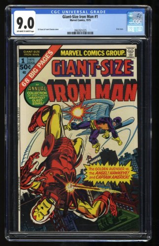Cover Scan: Giant-Size Iron Man #1 CGC VF/NM 9.0 Off White to White Avengers! - Item ID #318543