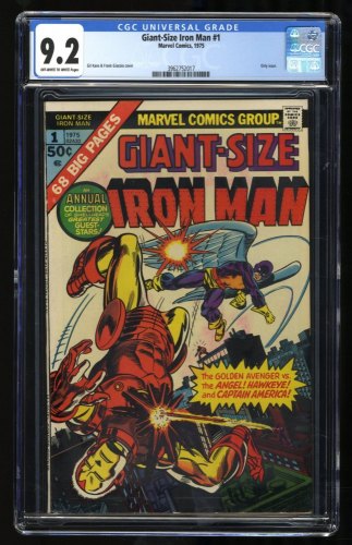 Cover Scan: Giant-Size Iron Man #1 CGC NM- 9.2 Off White to White Avengers! - Item ID #318544