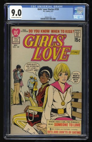 Cover Scan: Girls' Love Stories #159 CGC VF/NM 9.0 Off White to White 2nd Highest Graded! - Item ID #318546