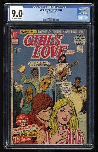 Cover Scan: Girls' Love Stories #168 CGC VF/NM 9.0 Off White to White - Item ID #318547