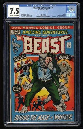 Cover Scan: Amazing Adventures #14 CGC VF- 7.5  2nd Appearance Furry Blue Beast! - Item ID #318556