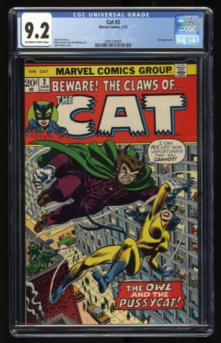 Cover Scan: Cat #2 CGC NM- 9.2 The Owl and the Pussycat! John Romita Sr! Severin Art! - Item ID #318643