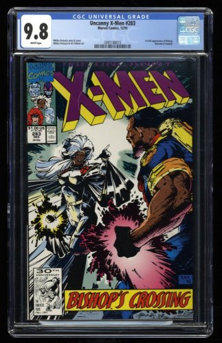 Cover Scan: Uncanny X-Men #283 CGC NM/M 9.8 White Pages 1st Full Appearance Bishop!  - Item ID #319070