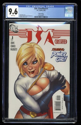 Cover Scan: JSA Classified #1 CGC NM+ 9.6 White Pages Origin of Powergirl! - Item ID #319081