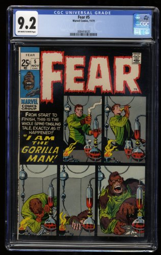 Cover Scan: Fear #5 CGC NM- 9.2 Off White to White Gorilla Man Scarce in High Grade! - Item ID #319466