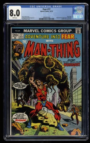 Cover Scan: Fear #17 CGC VF 8.0 White Pages Man-Thing! 1st appearance of Wundarr! - Item ID #319467