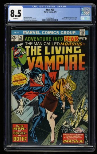 Cover Scan: Fear #20 CGC VF+ 8.5 White Pages 1st Solo Morbius Appearance! - Item ID #319470