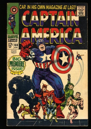 Cover Scan: Captain America #100 FN+ 6.5 1st Issue! Black Panther Appearance! - Item ID #319622
