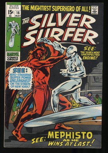 Cover Scan: Silver Surfer #16 FN+ 6.5 Vs Mephisto! Nick Fury! Buscema/Stone Cover! - Item ID #319775