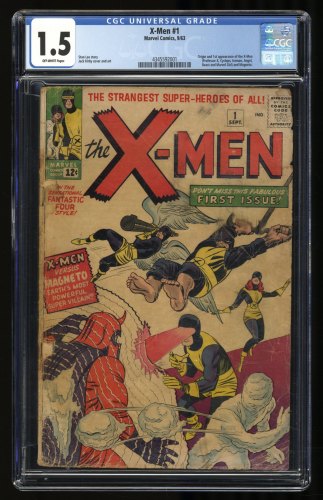 Cover Scan: X-Men #1 CGC FA/GD 1.5 Origin 1st Ever Appearance of Magneto! Mega Key! - Item ID #319826