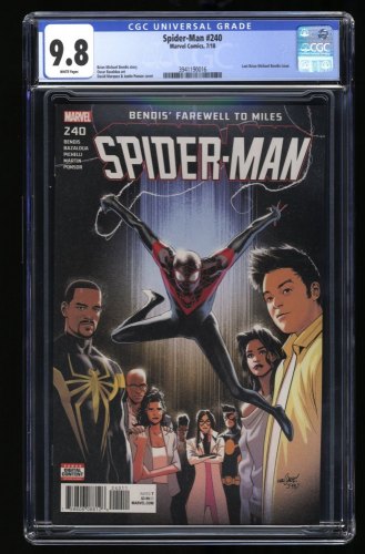 Cover Scan: Spider-man (2016) #240 CGC NM/M 9.8 White Pages Last Bendis Issue! - Item ID #320784