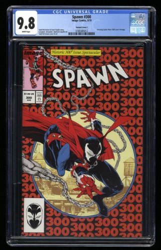 Cover Scan: Spawn #300 CGC NM/M 9.8 McFarlane Cover J Variant Spider-Man #300 Homage! - Item ID #321013