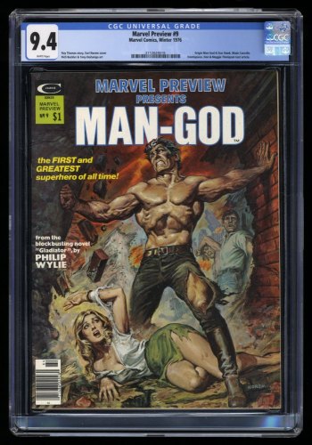 Cover Scan: Marvel Preview #9 CGC NM 9.4 White Pages Origin Man-God and Starhawk! - Item ID #321037