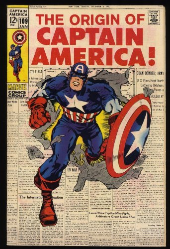 Cover Scan: Captain America #109 VF 8.0 Classic Jack Kirby Cover! Stan Lee story! - Item ID #323156