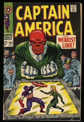 Cover Scan: Captain America #103 FN+ 6.5 Red Skull Appearance! Jack Kirby! - Item ID #323411