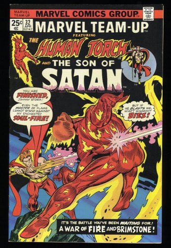 Cover Scan: Marvel Team-up #32 VF/NM 9.0 Human Torch Son of Satan! - Item ID #323646