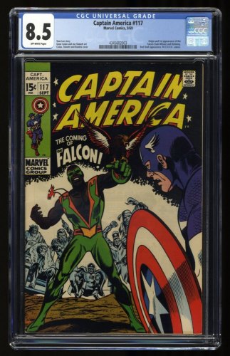 Cover Scan: Captain America #117 CGC VF+ 8.5 Off White 1st Appearance Falcon! Stan Lee! - Item ID #323985