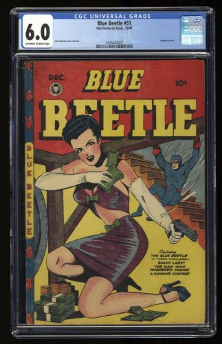 Cover Scan: Blue Beetle #51 CGC FN 6.0  The Shady Lady! Jack Kamen Cover! - Item ID #323992