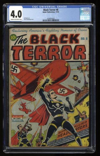 Cover Scan: The Black Terror #8 CGC VG 4.0 Hale of the Herald!  Alex Schomburg Cover! - Item ID #324562