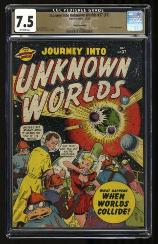Cover Scan: Journey Into Unknown Worlds (1950) #37 CGC VF- 7.5 Cosmic Aeroplane (#2) - Item ID #324842