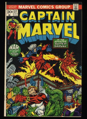 Cover Scan: Captain Marvel (1968) #27 VF/NM 9.0 3rd Thanos! 1st Starfox! - Item ID #326613