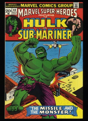 Cover Scan: Marvel Super-Heroes #40 NM- 9.2 Hulk Sub-Mariner! - Item ID #326627