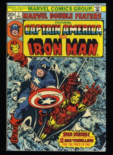 Cover Scan: Marvel Double Feature (1973) #1 NM 9.4 Captain America Iron Man! - Item ID #326631