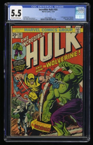 Cover Scan: Incredible Hulk #181 CGC FN- 5.5 1st Full Appearance Wolverine! - Item ID #327352