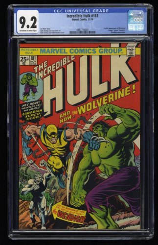 Cover Scan: Incredible Hulk #181 CGC NM- 9.2 1st Full Appearance Wolverine! - Item ID #327357