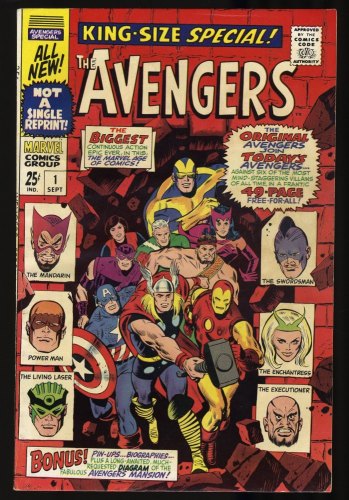 Cover Scan: Avengers Annual (1967) #1 VF- 7.5 Thor Iron Man Captain America New Line-Up! - Item ID #327713