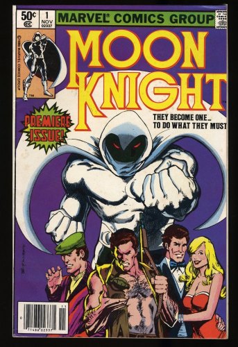 Cover Scan: Moon Knight (1980) #1 VF+ 8.5 Double Signed! Newsstand Variant - Item ID #327972