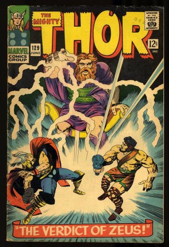 Cover Scan: Thor #129 VG+ 4.5 1st Appearance Ares! Kirby/Colletta Cover!  - Item ID #328634