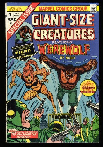 Cover Scan: Giant-Size Creatures #1 VF- 7.5 1st Tigra Featuring Werewolf by Night! - Item ID #329188