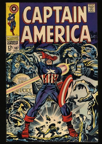 Cover Scan: Captain America #107 VF 8.0 1st Doctor Faustus Red Skull Cover! - Item ID #329763