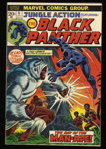 Cover Scan: Jungle Action #5 NM 9.4 1st Black Panther in title! Roy Thomas! - Item ID #329806
